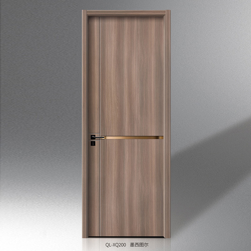 Metal inlaid wooden door