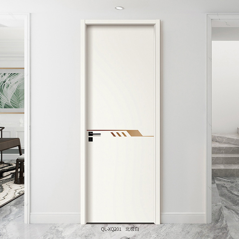 Metal inlaid wooden door