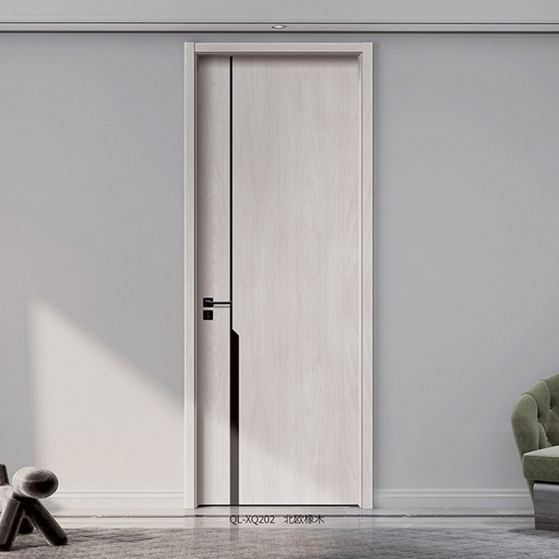 Metal inlaid wooden door