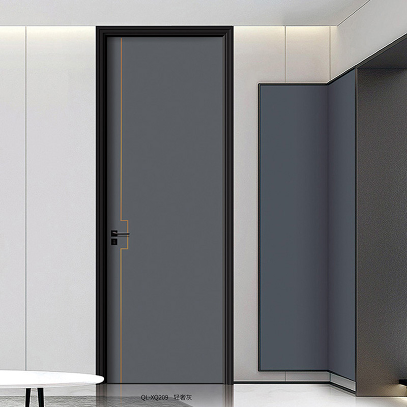 Metal inlaid wooden door